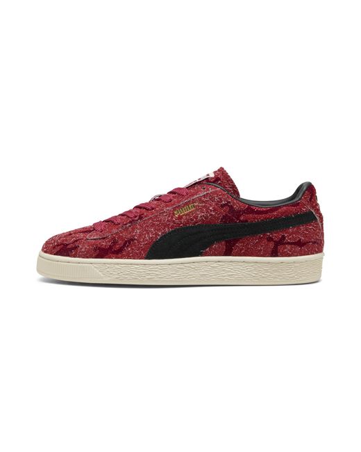 PUMA Red Suede Flock Sneakers for men