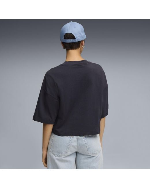 T-Shirt Oversize Con Grafica Premium Essentials Da Donna, Abbigliamento, New di PUMA in Gray