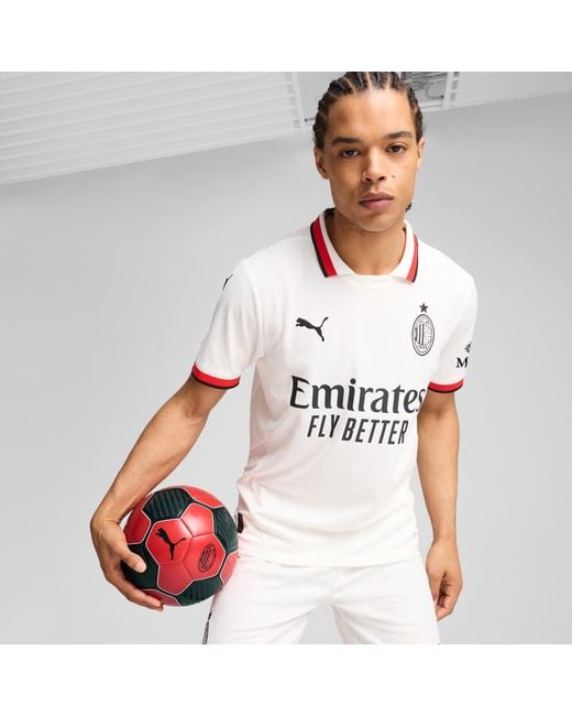 PUMA White Ac Milan 24/25 Away Jersey for men