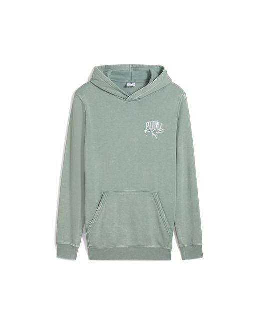 Felpa Con Cappuccio Class Washed Da Uomo di PUMA in Green da Uomo