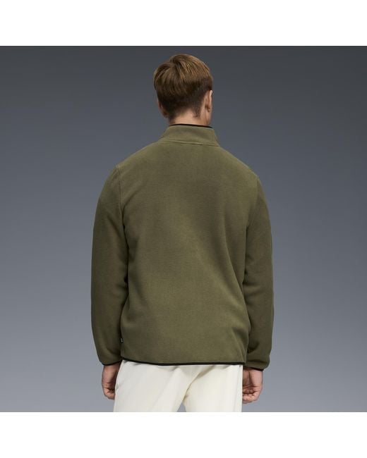 PUMA Green Polar Fleece Color Blocked Jacket for men