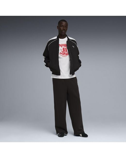 PUMA Black Wardrobe Essentials Wide Leg Sweatpants for men