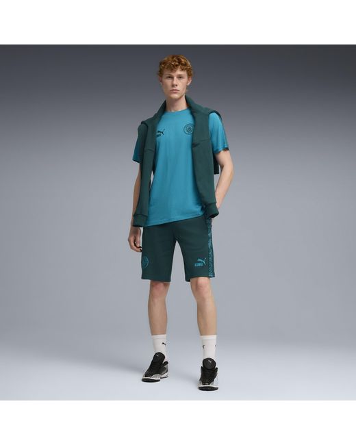 PUMA Green Manchester City King Sweat Shorts for men
