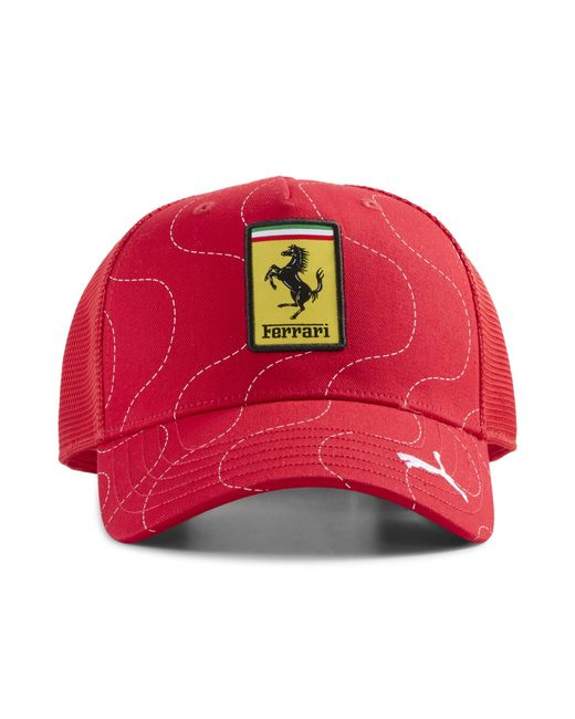 Gorra Trucker Scuderia Ferrari Monza, Accesoiros, Rosso Corsa PUMA de color Red