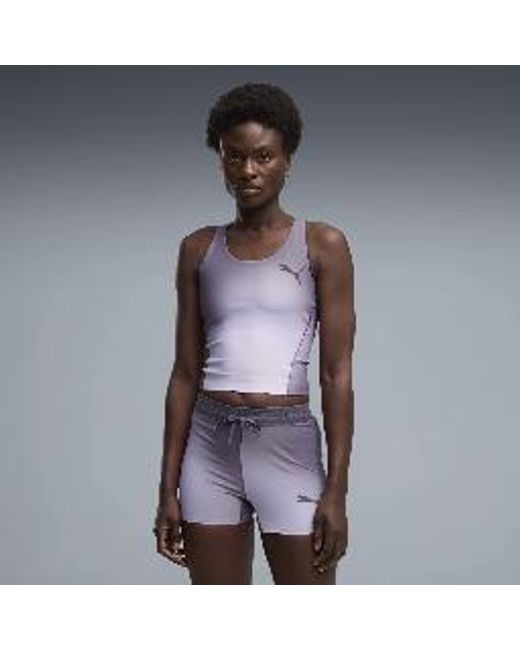 PUMA Purple Lightspeed Printed Running Crop Top