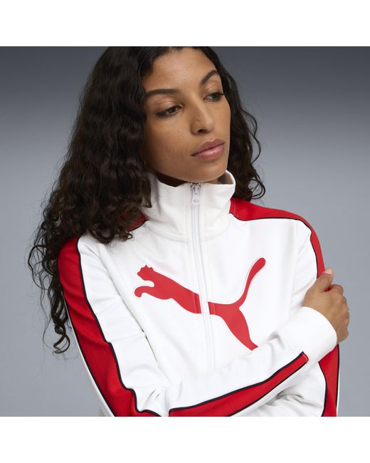 Chaqueta De Chándal Corta De Corte Semiajustado Future..Archive T7 Para Mujer, Ropa, Blanco/Rojo PUMA de color Gray