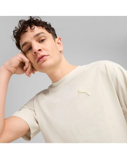 PUMA Essentials Elevated Uniseks T-Shirt Voor in het Natural