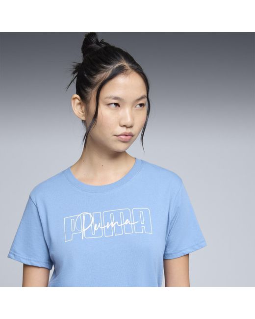 PUMA Blue Graphic Logo T-Shirt
