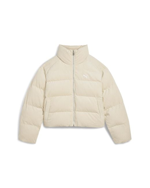 PUMA Natural Wardrobe Essentials Cord-Pufferjacke Damen, Kleidung