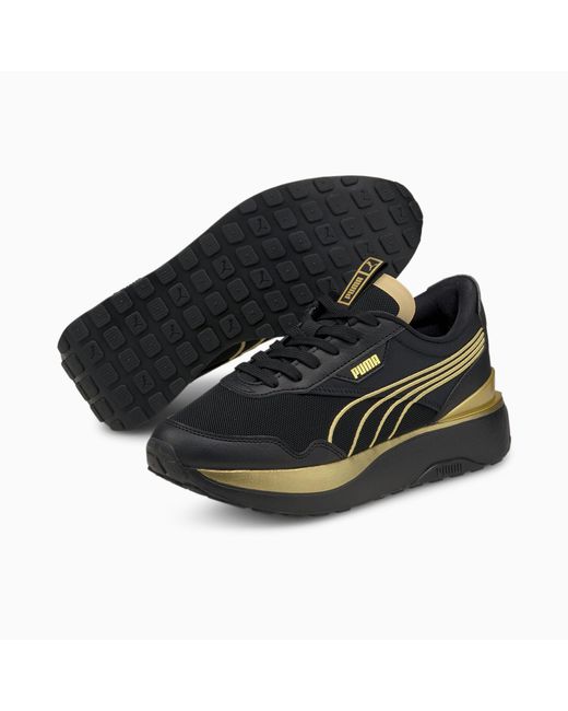puma black gold trainers
