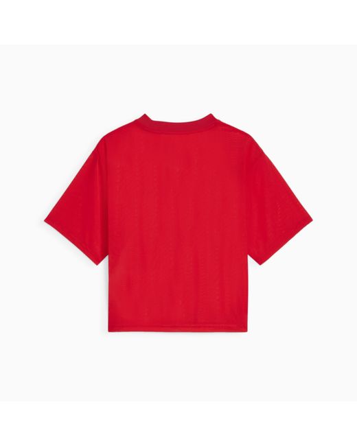 PUMA Red DARE TO T-Shirt aus Mesh