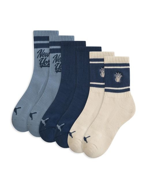 PUMA Blue 3 Pack 1/2 Terry Low Cre