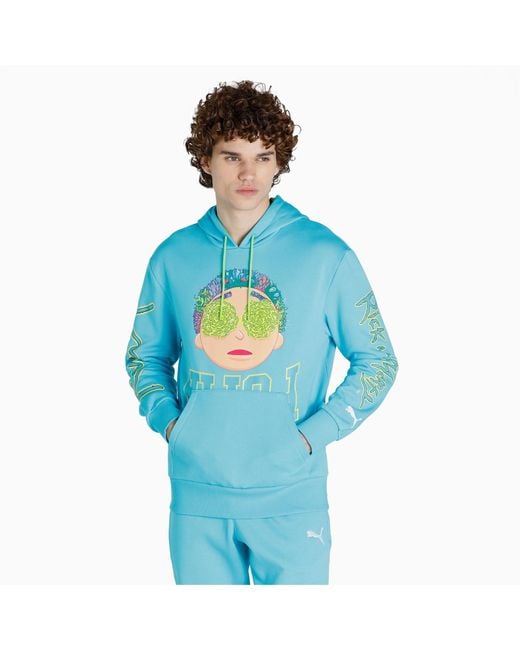 PUMA Blue Rick And Morty Hoodie for men