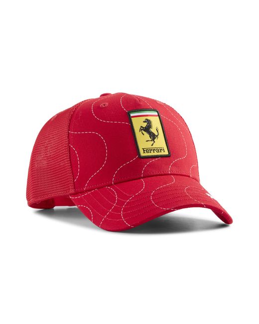 Gorra Trucker Scuderia Ferrari Monza, Accesoiros, Rosso Corsa PUMA de color Red