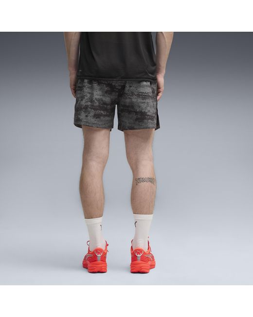 PUMA Gray Brightstride Dreamrun Printed Running 5" Shorts for men