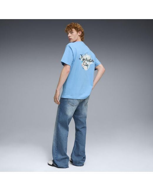 PUMA Kidsuper X Manchester City Graphic T-Shirt Voor Blauw/Zwart, Maat in het Blue voor heren