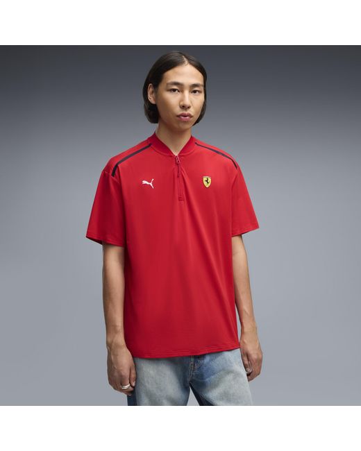 PUMA Red Scuderia Ferrari Premium Cloudspun Relaxed Polo for men