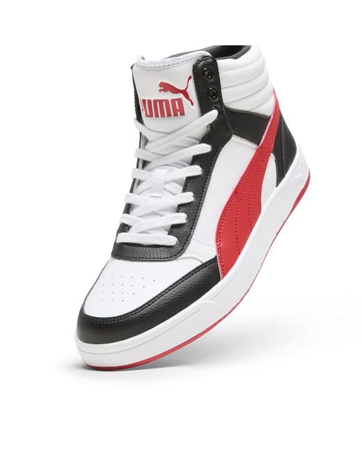 PUMA White Dribble Mid Top Sneakers for men