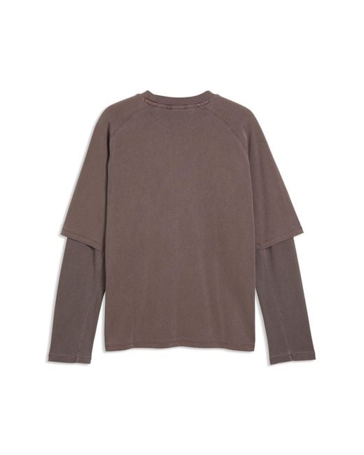 PUMA Brown Select Essentials Double Layer Long Sleeve T-Shirt for men