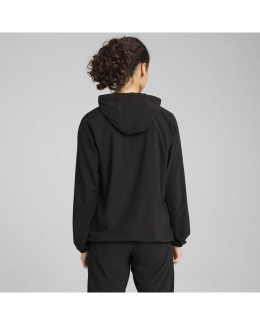 PUMA Black Run Velocity Hooded Zip-Up Running Jacket