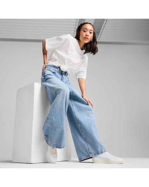 PUMA White Iconic Leather Clyde Sneakers