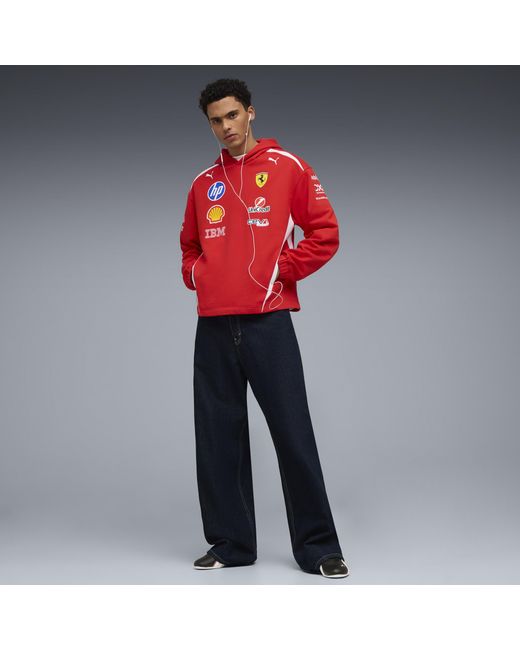 PUMA Red Scuderia Ferrari Hp Replica Drivers Authentic Hoodie for men