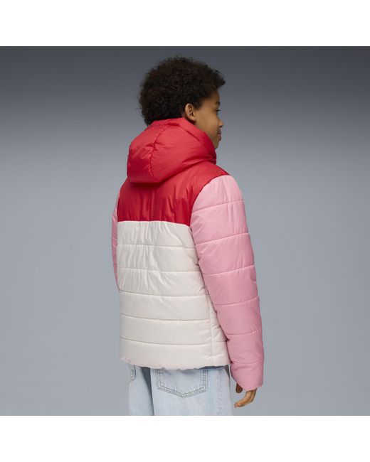 Chaqueta Acolchada Con Capucha Essentials Juvenil, Ropa, Blanco PUMA de color Red