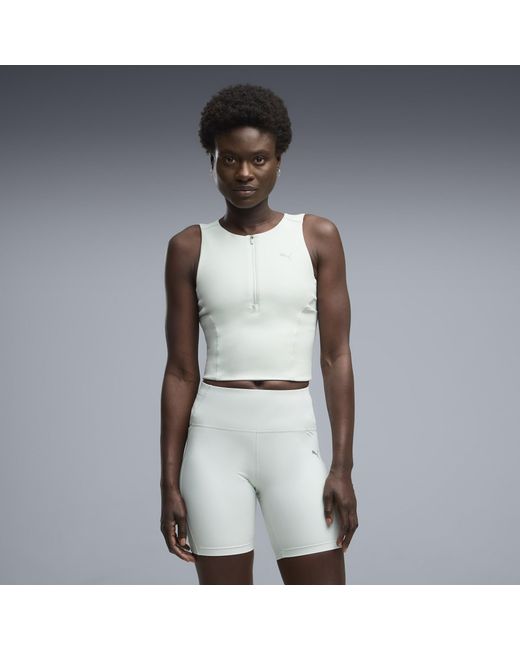 PUMA Blue Lightstride Cropped Running Tank Top