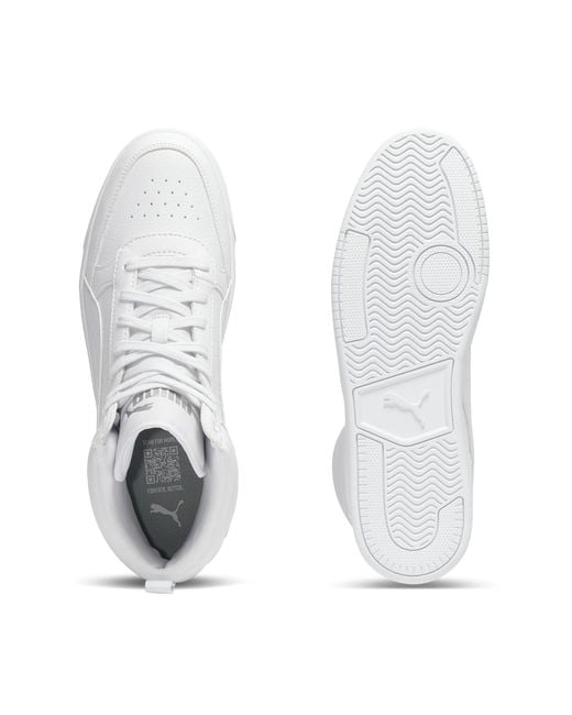 PUMA White Dribble Mid Sneakers for men