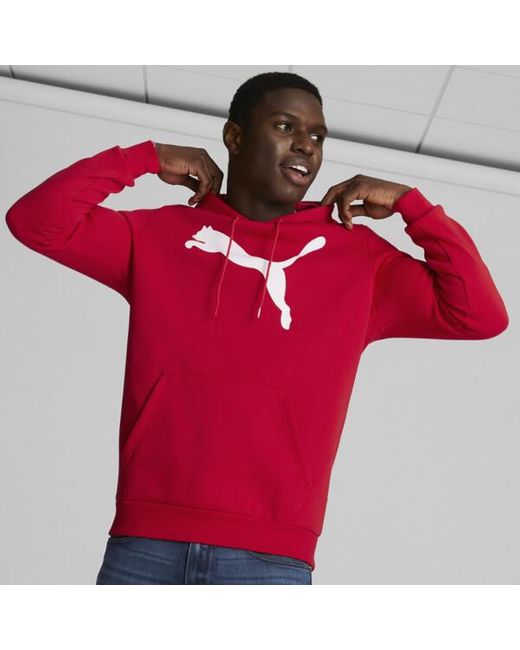 PUMA Red Big Cat Logo Hoodie for men