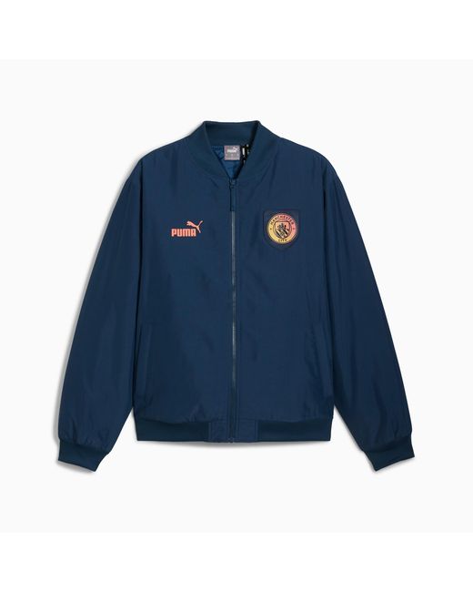 PUMA Blue Relaxed Fit Manchester City Bomber Jacket for men