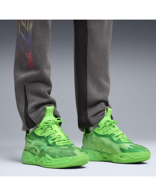 PUMA Green Mb.04 Lo Team Basketballschuhe Schuhe, Glare/Fizzy Light