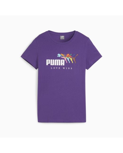 PUMA Purple Ess+ Love Wins T-shirt