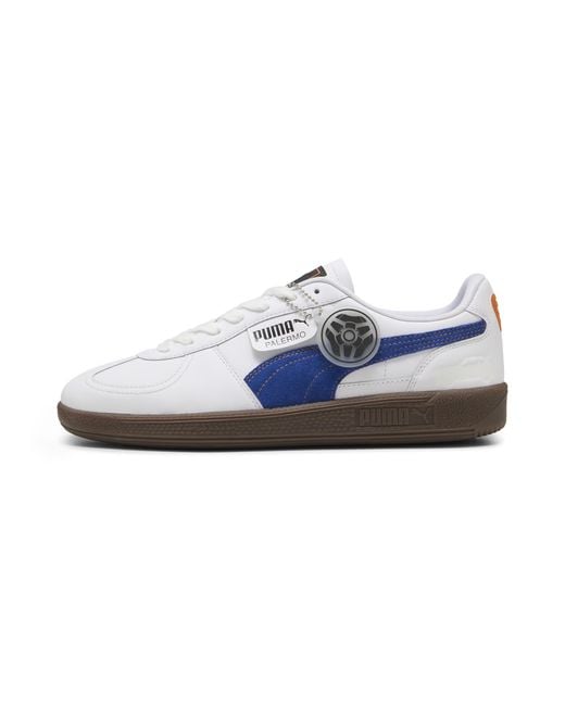 Tenis Puma Palermo Leather Niña Blancas Azules Colombia De PUMA