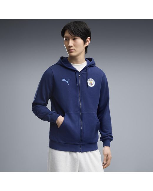 PUMA Blue Manchester City Ftblculture Hooded Jacket for men