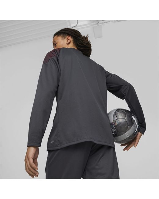 PUMA Gray Manchester City Football Quarter-zip Shirt for men