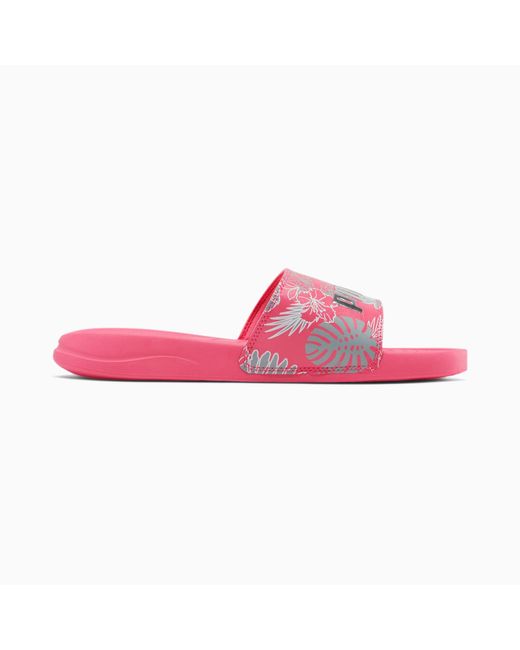 puma popcat slides leopard