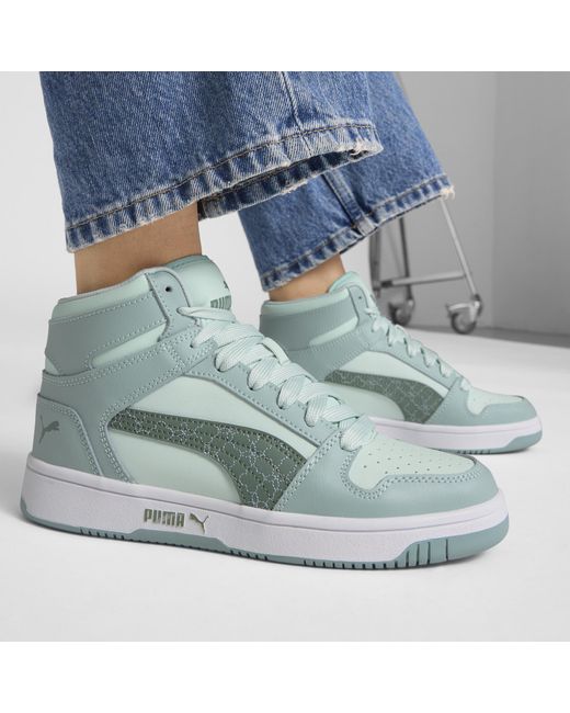PUMA Blue Rebound Layup Rebel Mid Sneakers