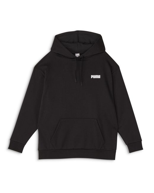 PUMA Black Wardrobe Essentials Relaxed Fleece Hoodie Herren, Kleidung