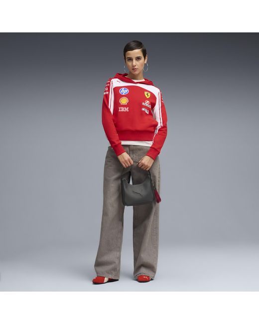 PUMA Red Scuderia Ferrari Hp Replica Cropped Hoodie