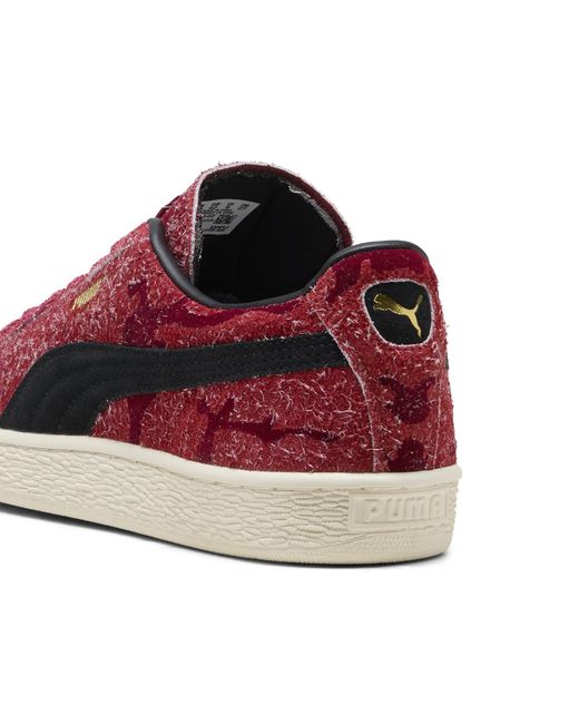 PUMA Red Suede Flock Sneakers for men