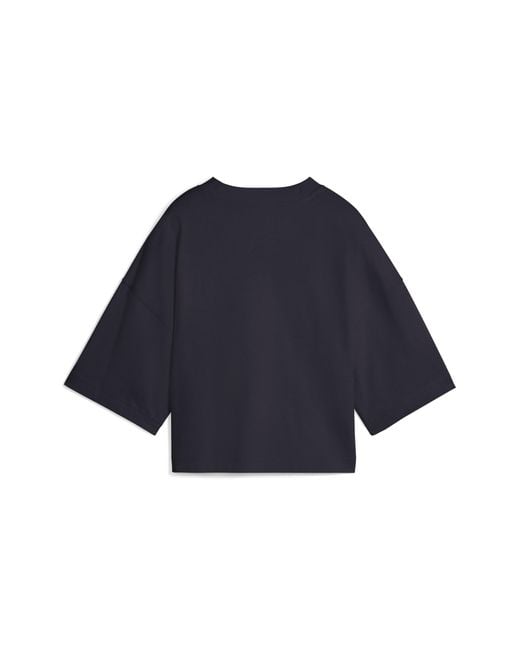 T-Shirt Oversize Con Grafica Premium Essentials Da Donna, Abbigliamento, New di PUMA in Gray