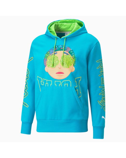 PUMA Blue Rick And Morty Hoodie for men
