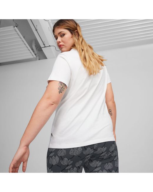 PUMA Ess+ Script T-shirt in het Gray