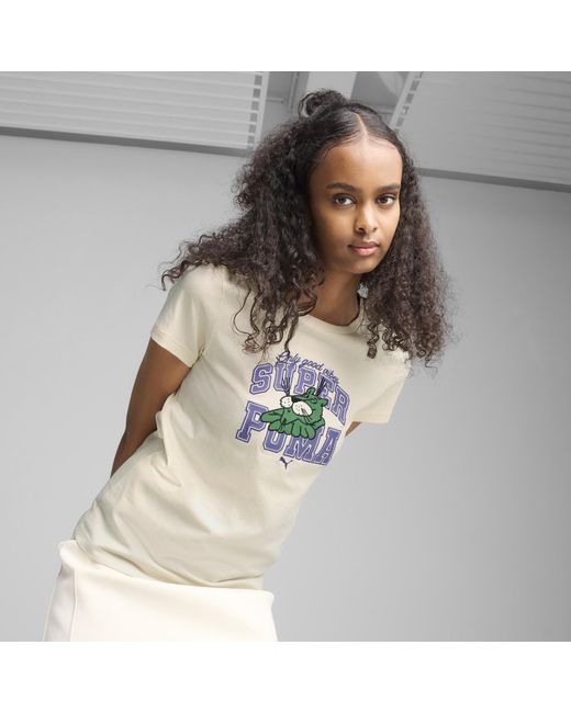 Camiseta Super Graphics Para Mujer PUMA de color White