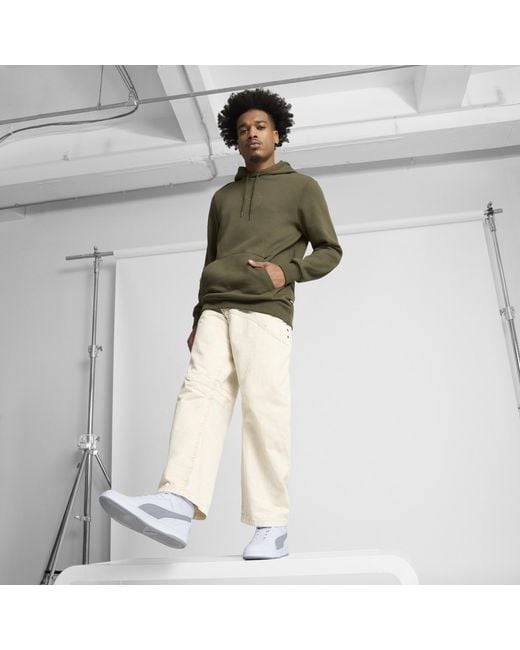 PUMA White Dribble Mid Top Sneakers for men
