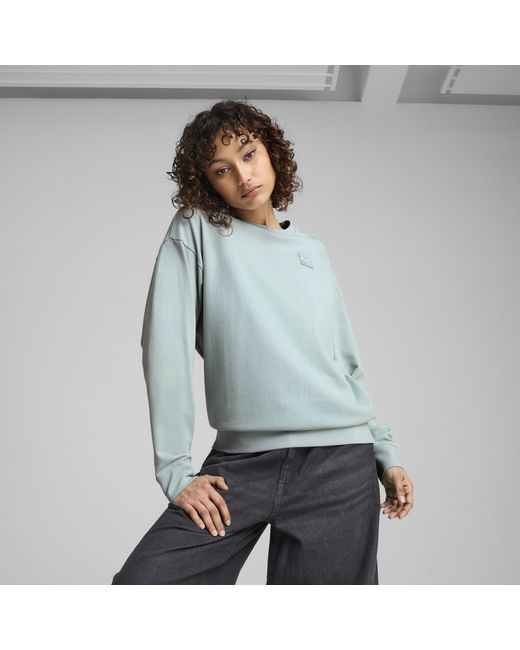 PUMA Gray Ess Elevated Bequemer Crewneck Damen
