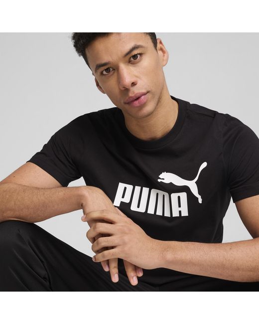 PUMA Black Essentials Logo T-Shirt for men