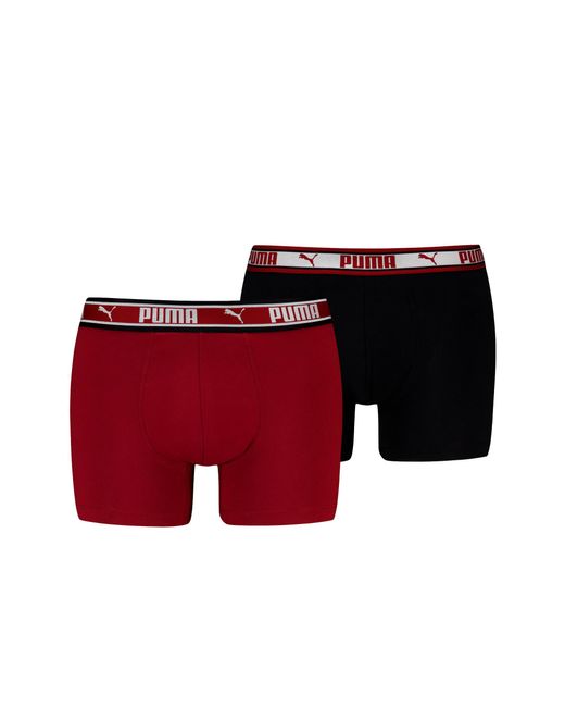 Calzoncillos Boxer Para Hombre Paquete De 2 de PUMA de color Rojo Lyst