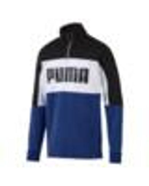 PUMA Retro Quarter Zip Turtleneck Pullover in Blue for Men Lyst